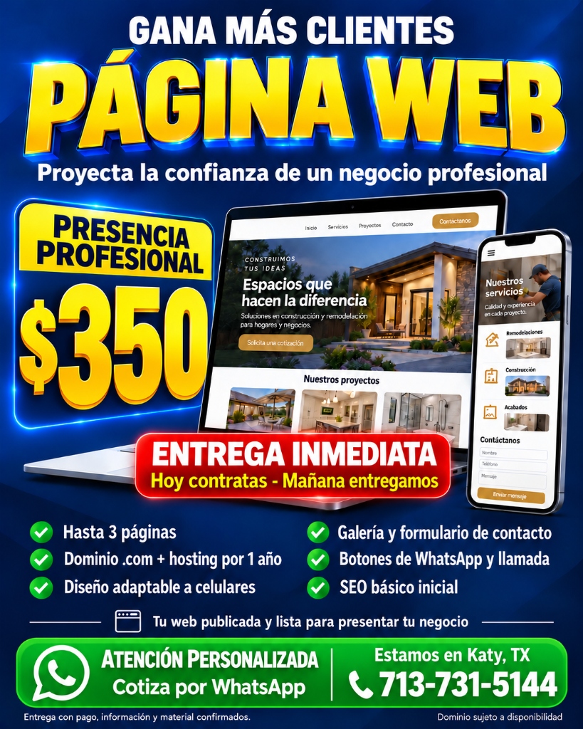 Página Web Presencia Profesional ZocWeb $350